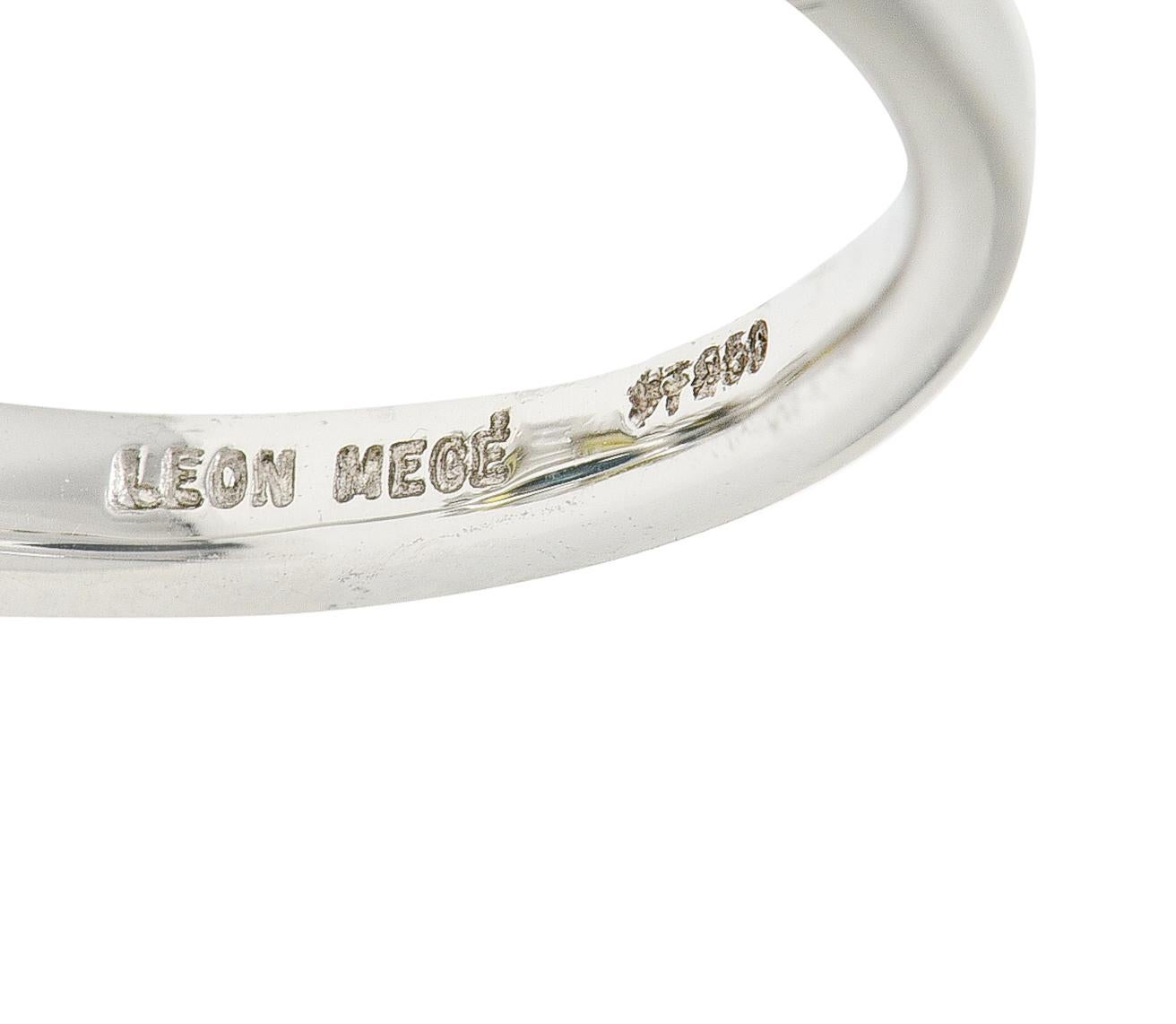 Leon Mege 12.00 Carats Zircon Green Sapphire Diamond Platinum Cluster Ring 2