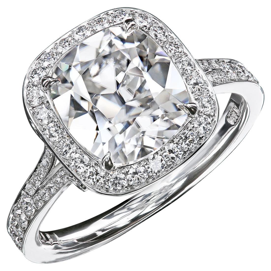 Leon Megé 3.01 ct G/VS2 Antique Diamond GIA #1503053860 Custom-Made Bespoke Ring For Sale