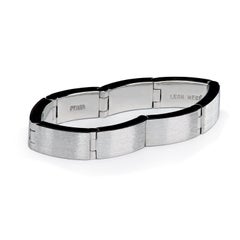 Leon Mege Flexible Hinged Wedding Band Brushed Platinum