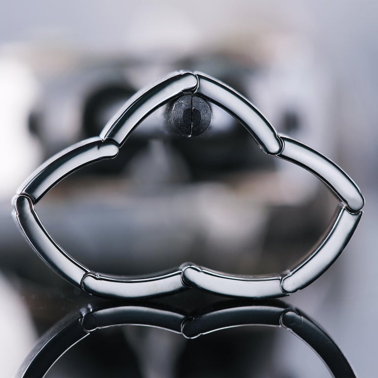 Leon Mege Flexible Hinged Wedding Band Brushed Platinum For Sale at