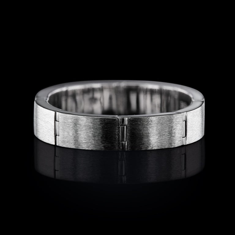 Leon Mege Flexible Hinged Wedding Band Brushed Platinum For Sale at 1stDibs