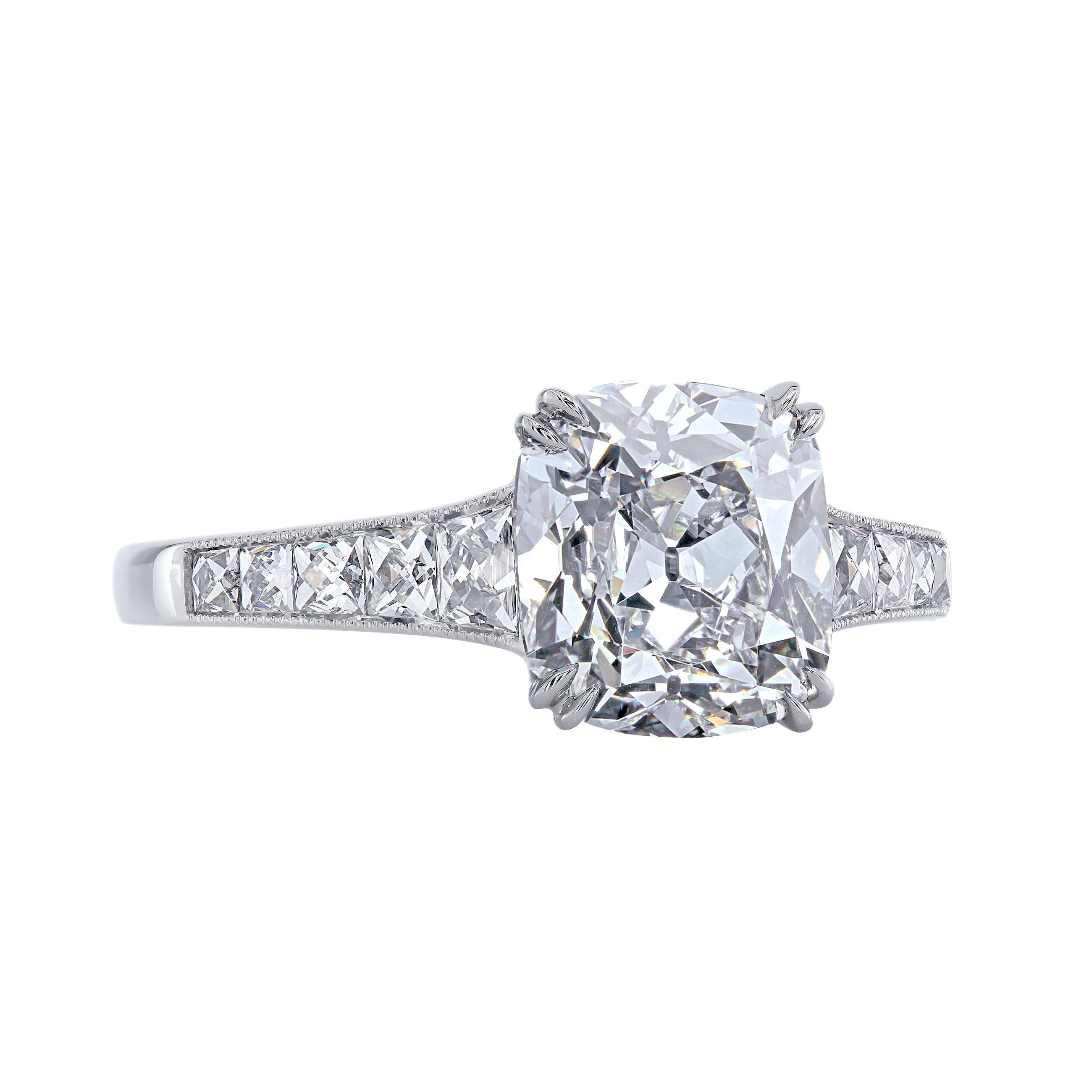 Leon Mege 6 Carat Cushion Diamond Bespoke Engagement Solitaire Platinum Ring