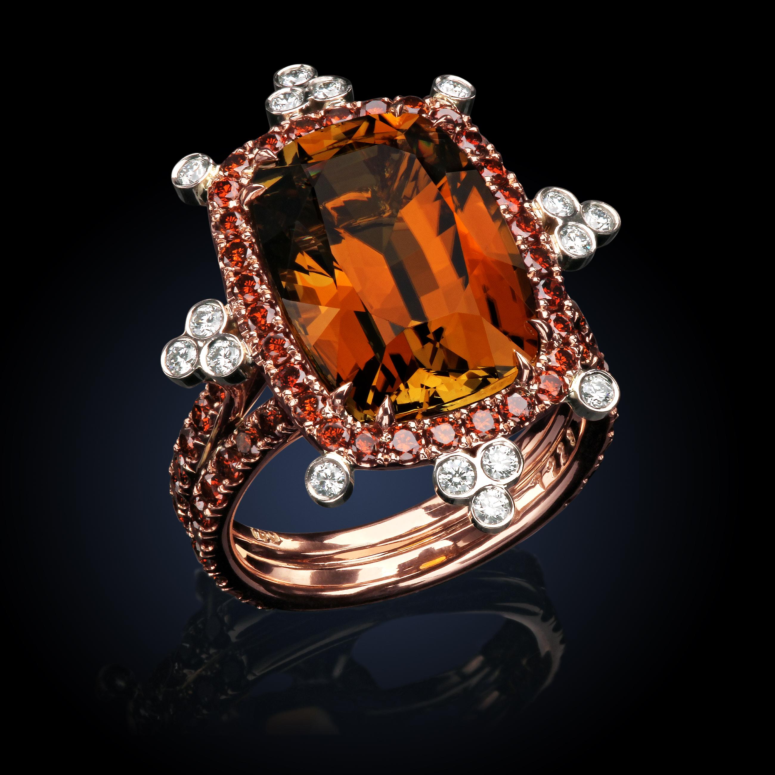 Richly decorated and set with 8.53-carat natural 