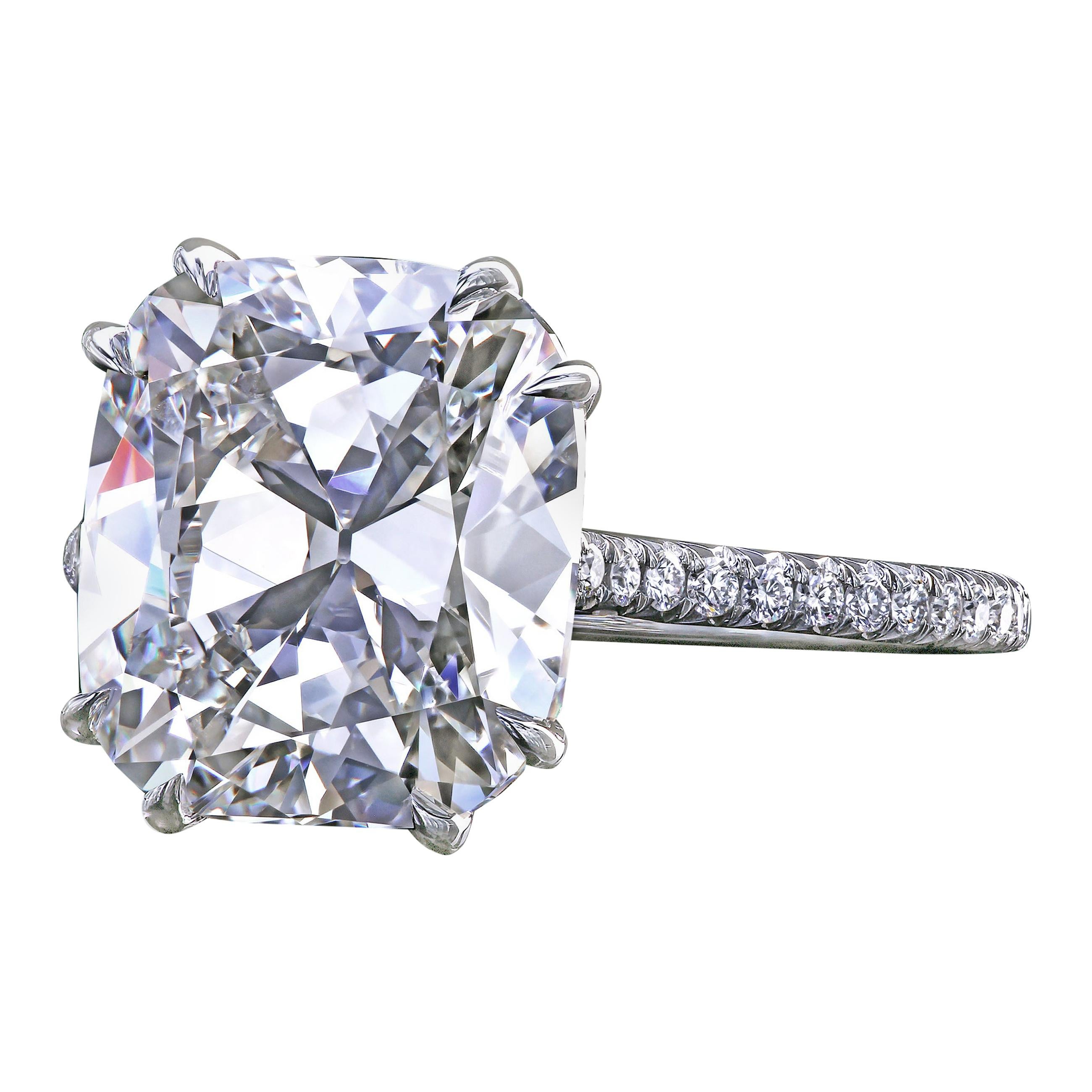 Leon Megé Antique Cushion Diamond Built to Order Engagement Ring with Micro Pave