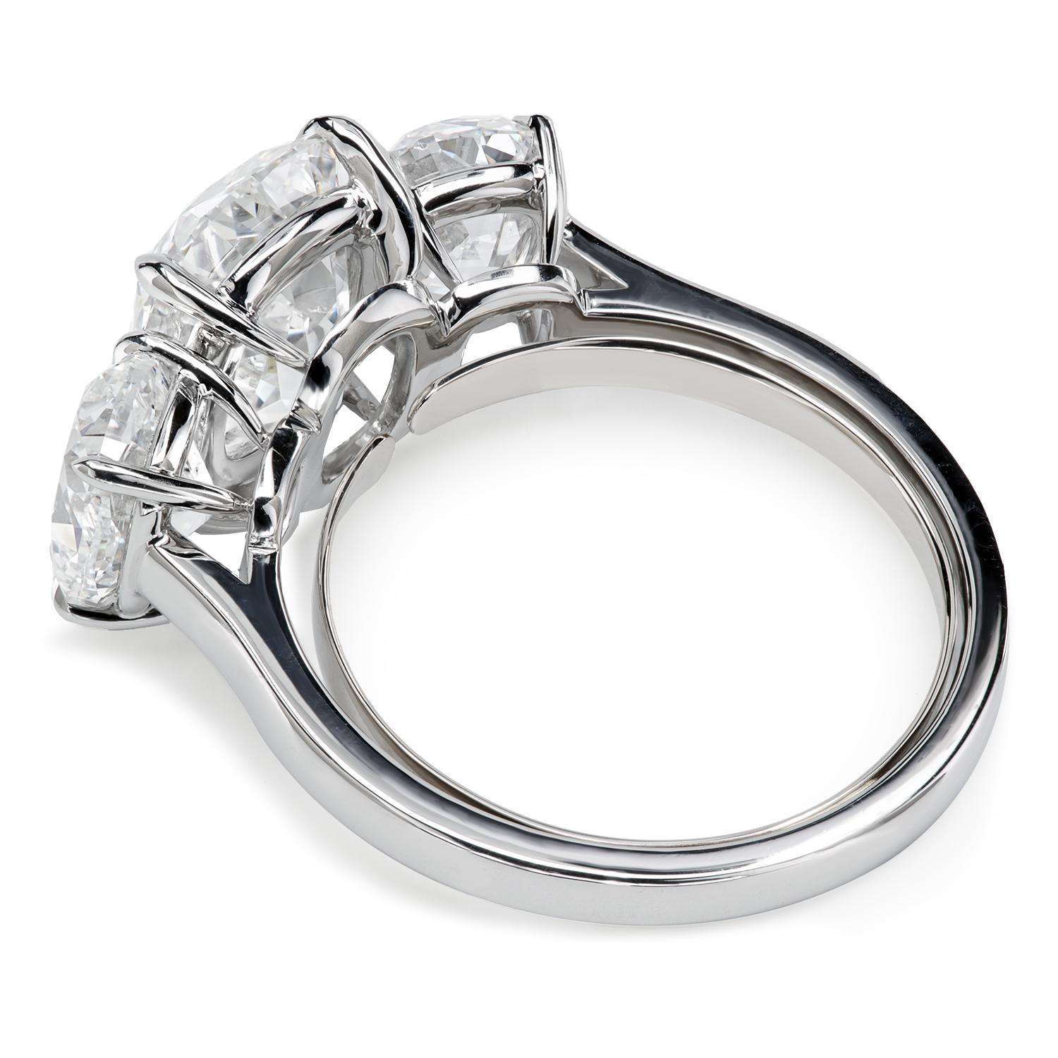 Leon Mege Bespoke Platinum ThreeStone Ring with Antique Cut Cushion