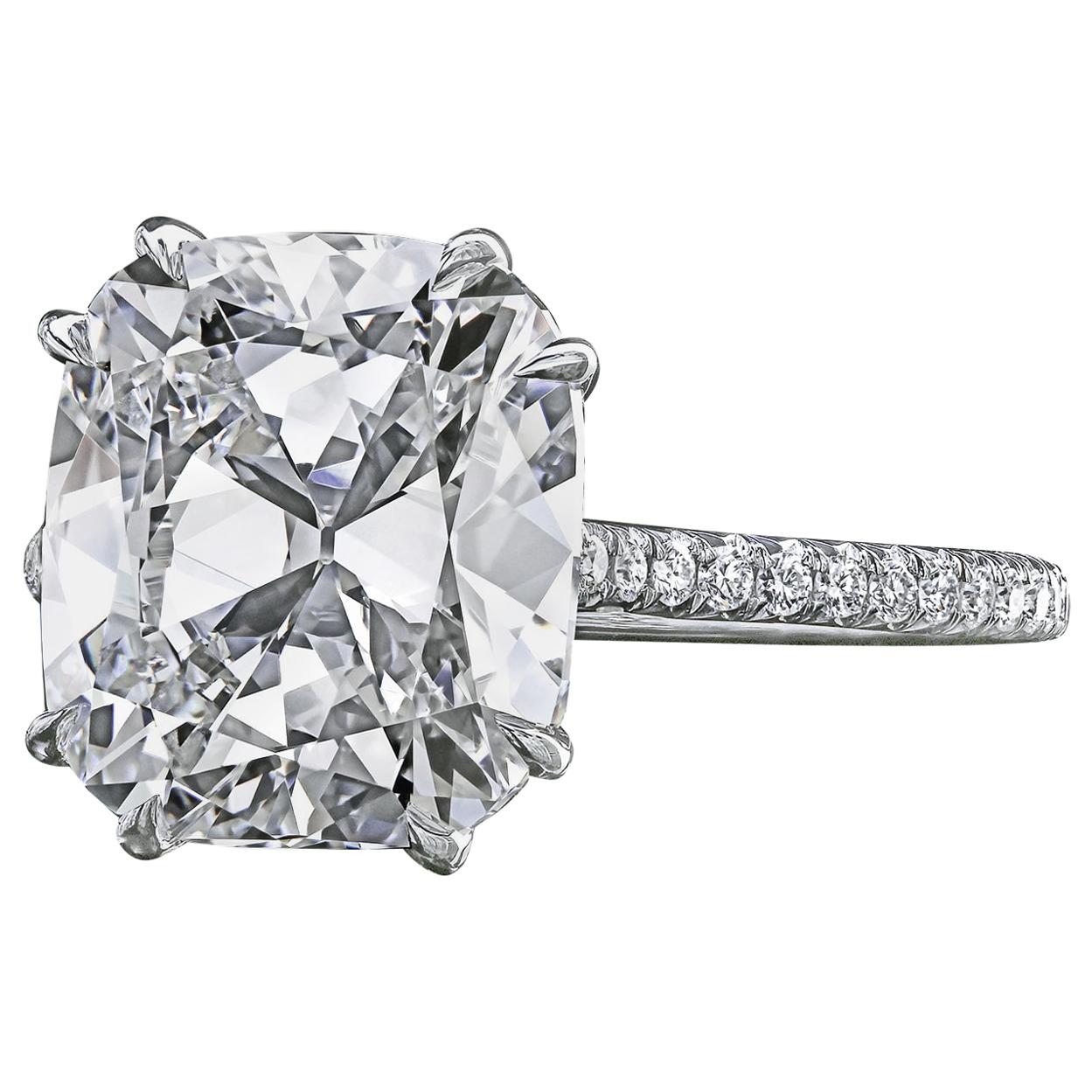 Leon Meg�é Custom Made Antique Cushion Diamond Engagement Micro Pave Ring