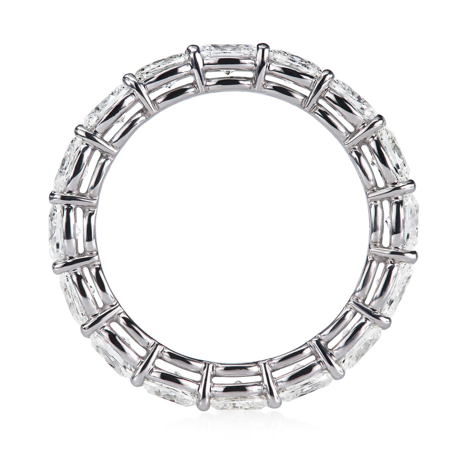 Oval Cut Leon Megé East-West  bespoke platinum eternity band with natural oval diamonds For Sale