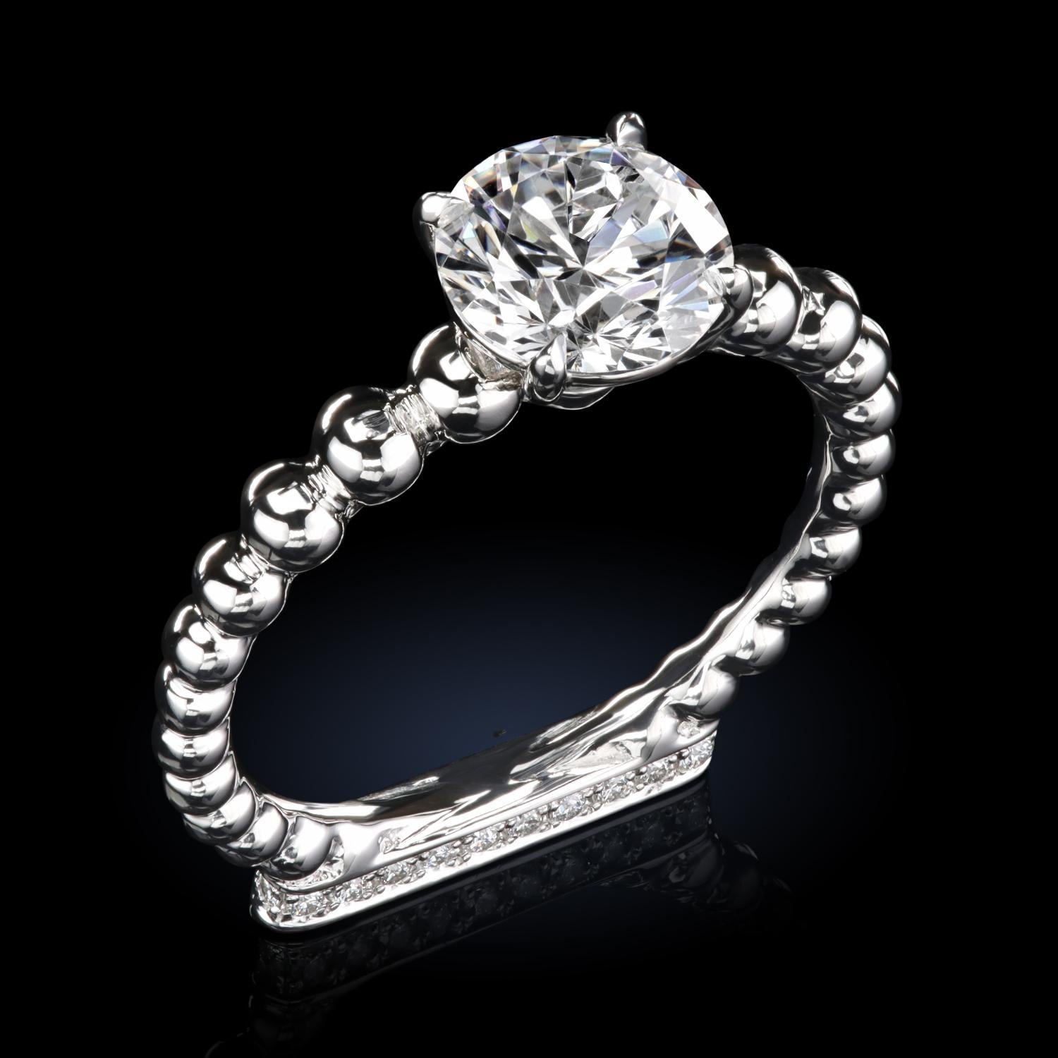 elegance pave round solitaire f...