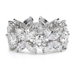 Leon Megé eternity band of round diamonds alternating with marquise clusters