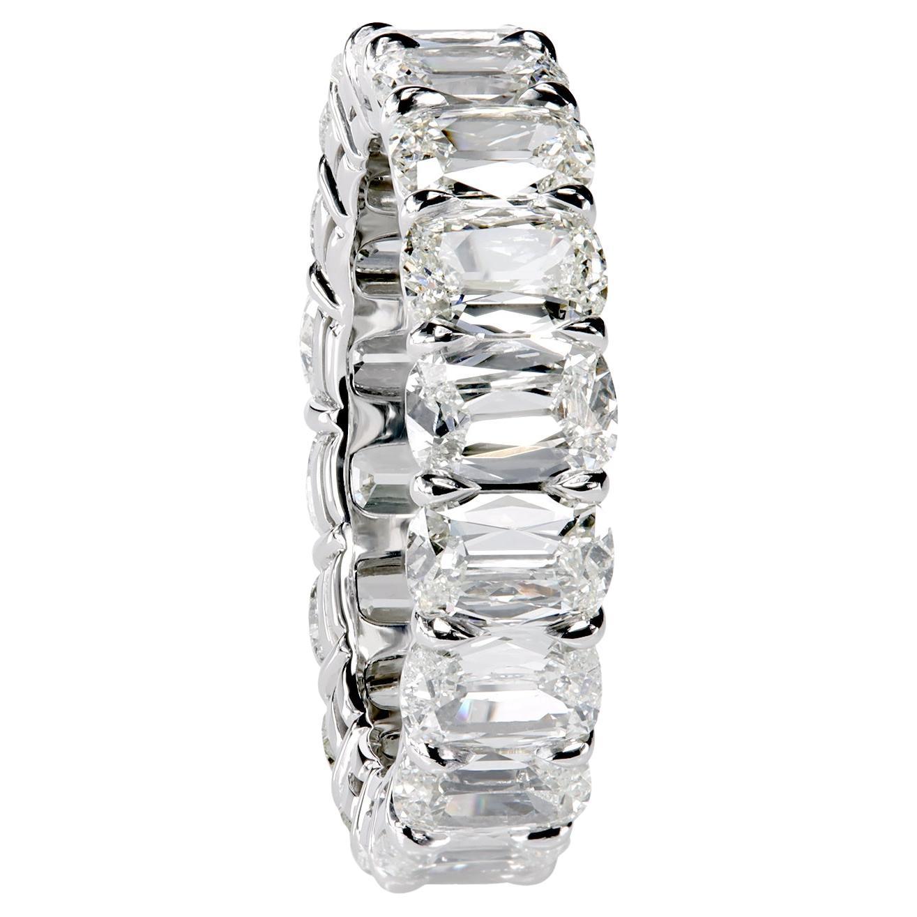 Leon Mege eternity band with elongated natural antique cushions diamonds For Sale