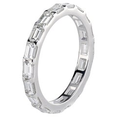 Leon Mege Eternity Diamond Band East-West Set Emerald Cut Diamonds in Platinum