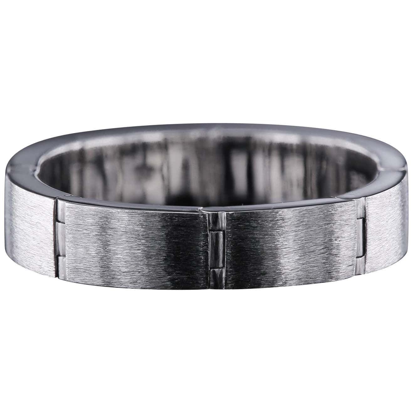Leon Mege Flexible Hinged Wedding Band Brushed Platinum For Sale at