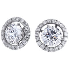 Leon Mege GIA-Cert Round Diamond Martini Studs with Removable Micro Pave Jackets