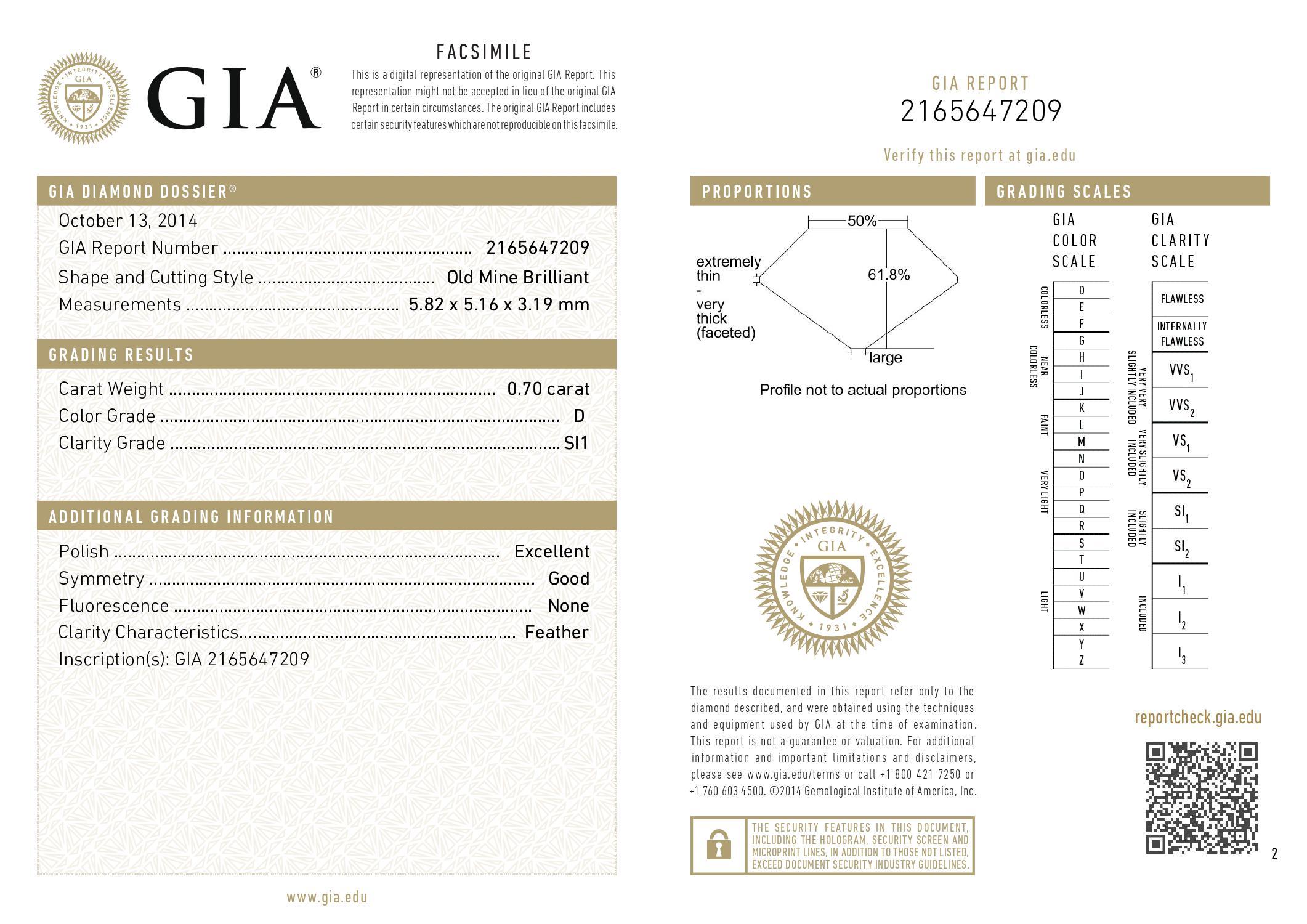 Leon Mege GIA Certified 0.70 Carat D/SI1 Diamond Micro Pave Platinum Pendant For Sale 1