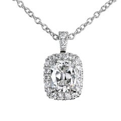 Leon Mege GIA Certified 0.70 Carat F/VS2 Diamond Micro Pave Platinum Pendant