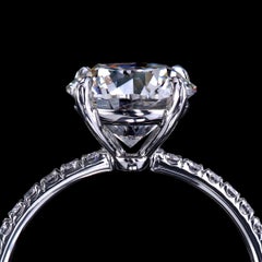 Leon Mege Handmade Platinum Engagement Ring with Round Diamond