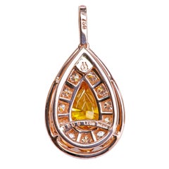 Leon Mege "Indian Summer" halo pendant in 18K rose gold with colored diamonds