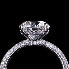 Leon Mege Micro Pave Platinum Solitaire with Two Carat GIA Certified Diamond