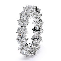 Leon Mege platinum alternating eternity band with round and marquise diamonds