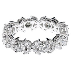 Used Leon Mege platinum alternating eternity band with round and marquise diamonds