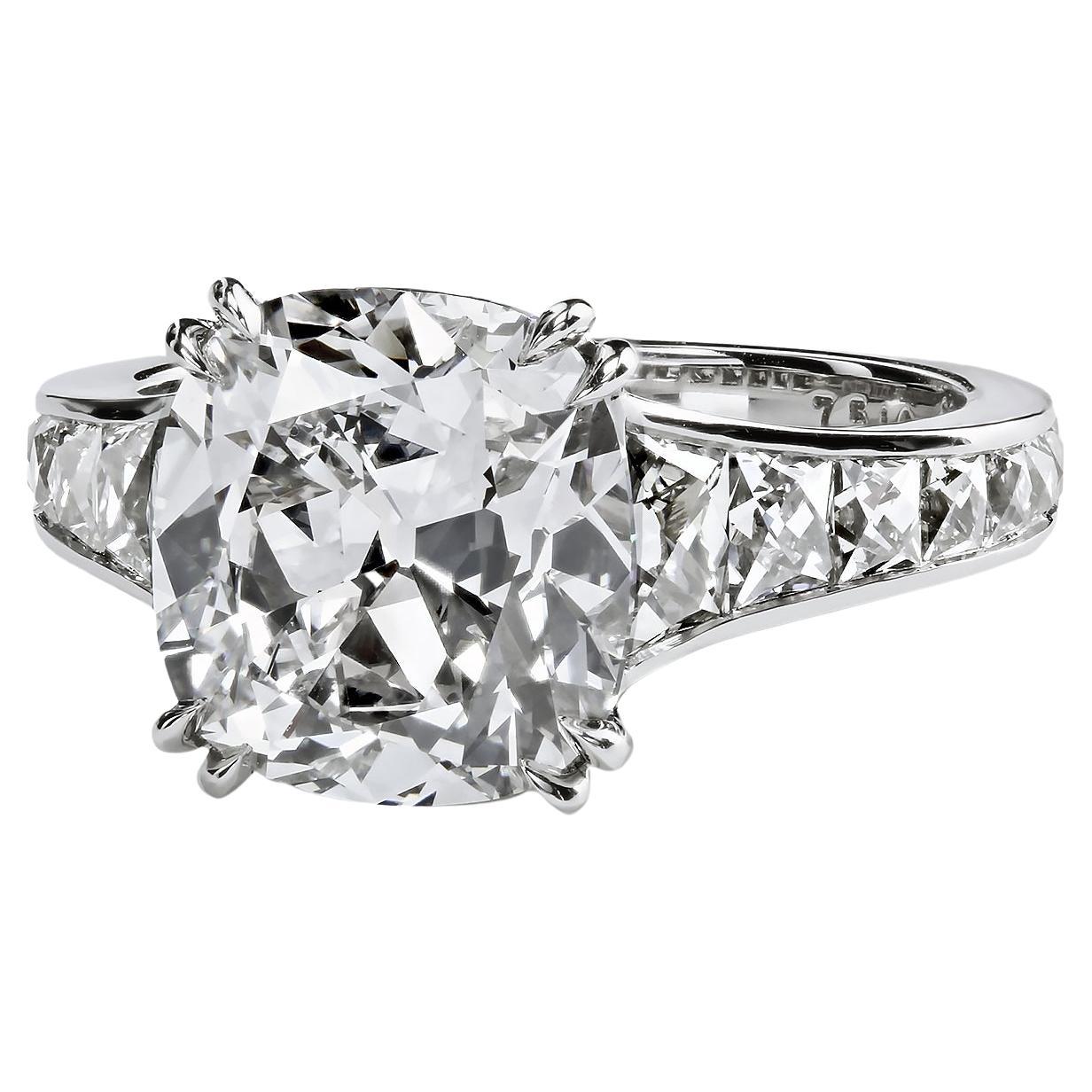 Leon Mege Platin-Verlobungsring mit 3,01 Karat Diamant im antiken Kissenschliff