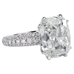 Leon Megé Platinum Engagement Ring with Cushion Diamond in Micro Pave Setting