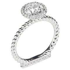 Used Leon Mege platinum halo engagement rings with round diamond