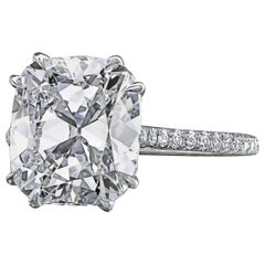 Leon Megé Platinum Micro Pave Engagement Ring with Antique Cut Cushion Diamond