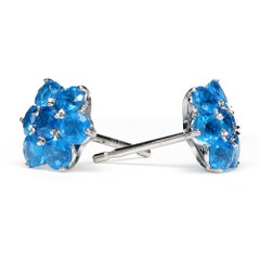 Leon Mege Precious Gem Apatite Cluster Platinum Studs
