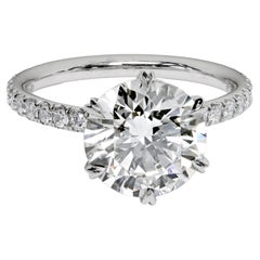 Leon Mege Tulip platinum six prongs solitaire