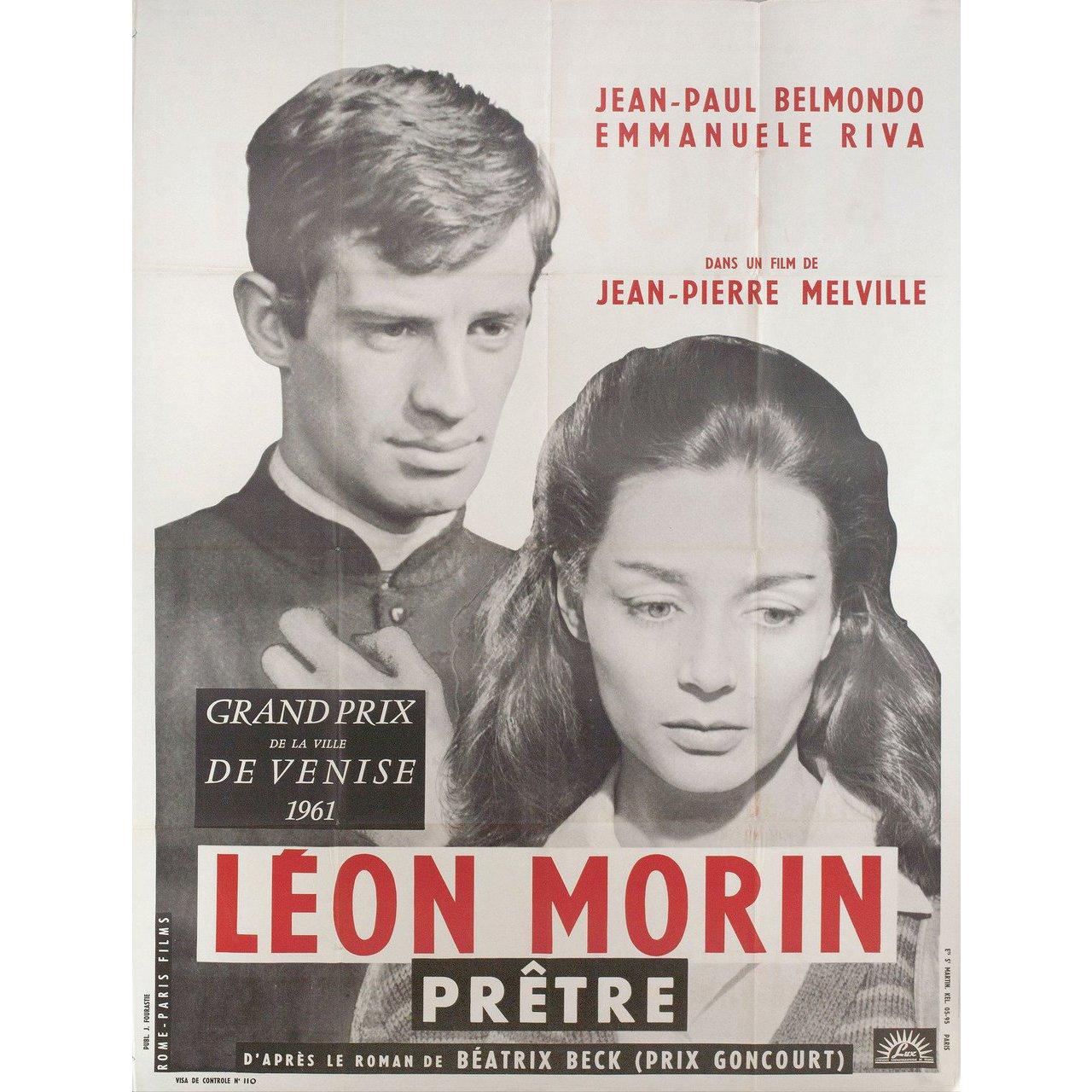 Original 1961 French grande poster by Jacques Fourastie for the film Leon Morin, Priest (Leon Morin, pretre) directed by Jean-Pierre Melville with Jean-Paul Belmondo / Emmanuelle Riva / Irene Tunc / Nicole Mirel. Very good-fine condition, folded.