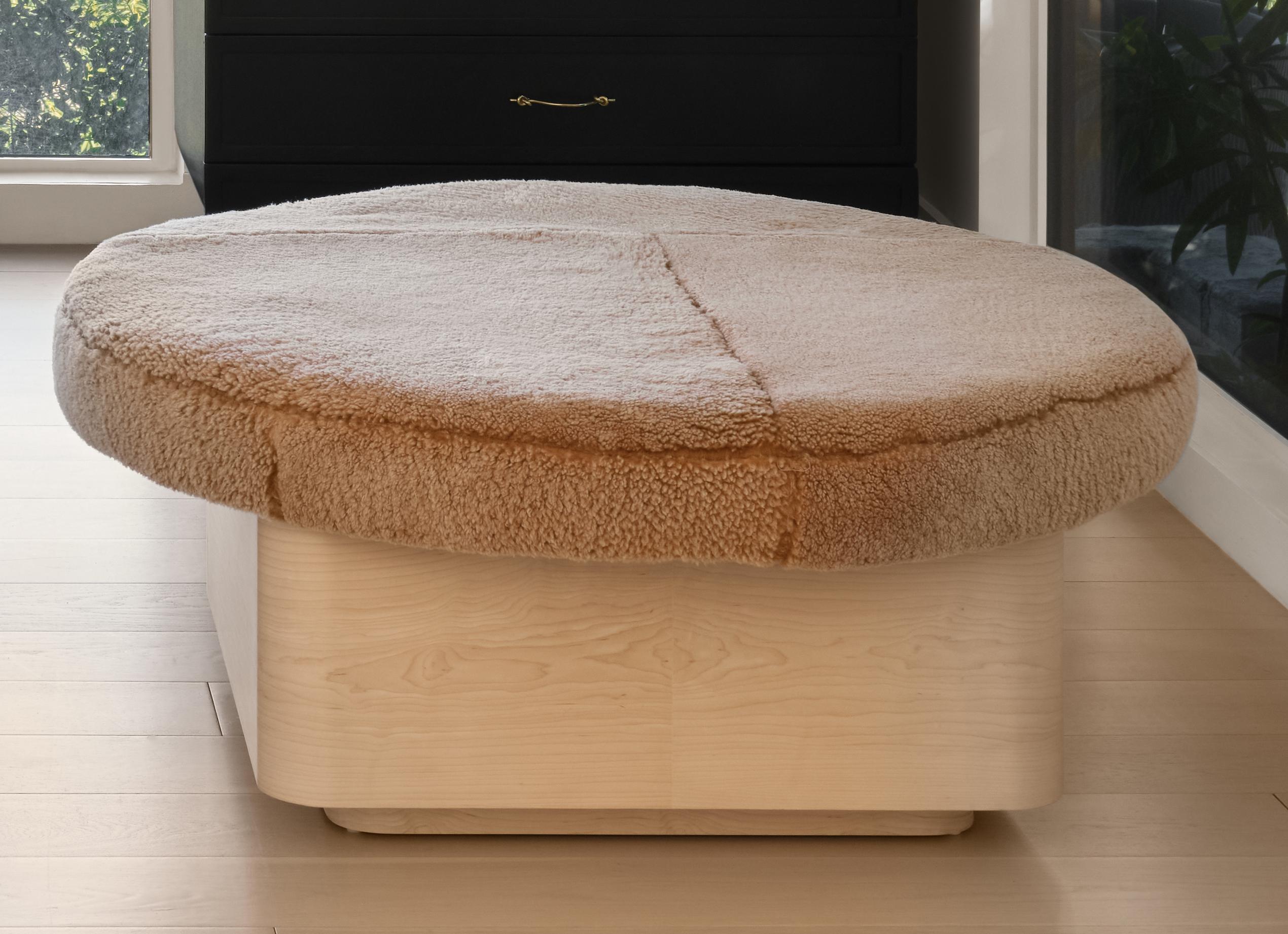 Modern Leon Ottoman with Drawer  For Sale