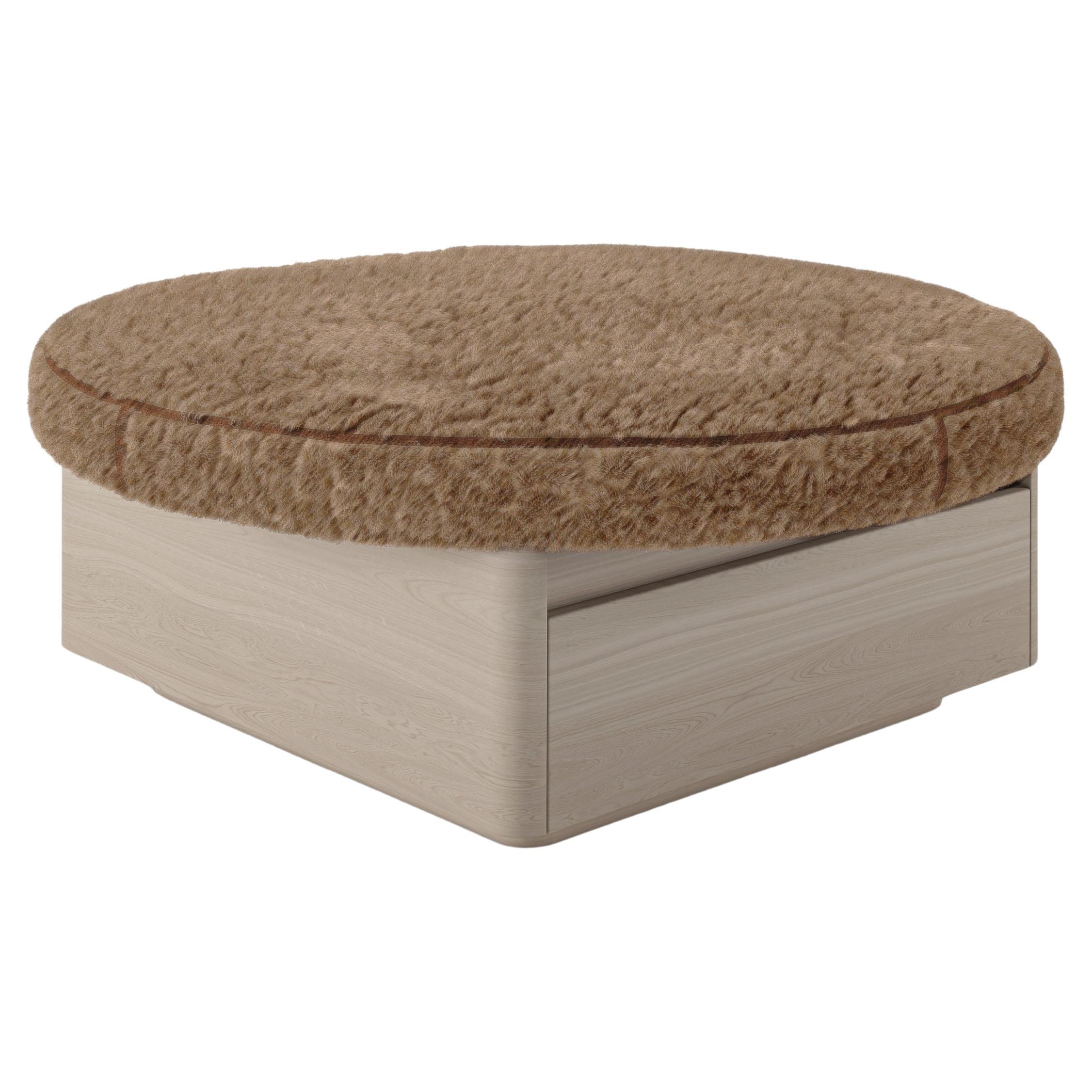 Leon Ottoman with Drawer  For Sale