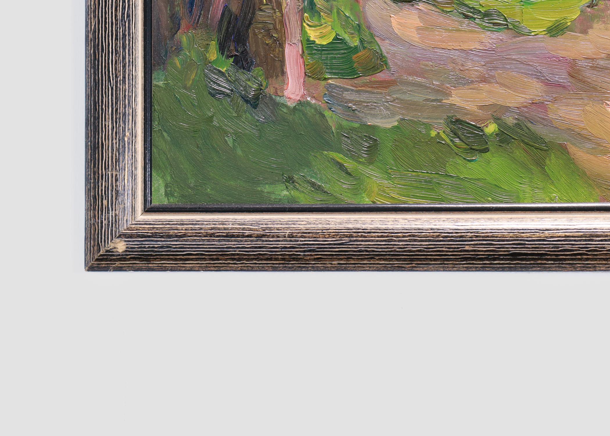 Leon Oziasovych Kopelman Ukrainian Mountain Village Road Impasto Oil Painting For Sale 3