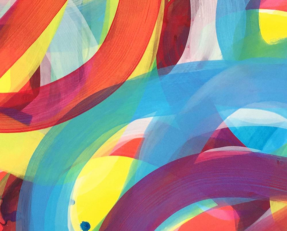 Squirm 1 (pittura astratta) - Painting Astratto di Leon Phillips