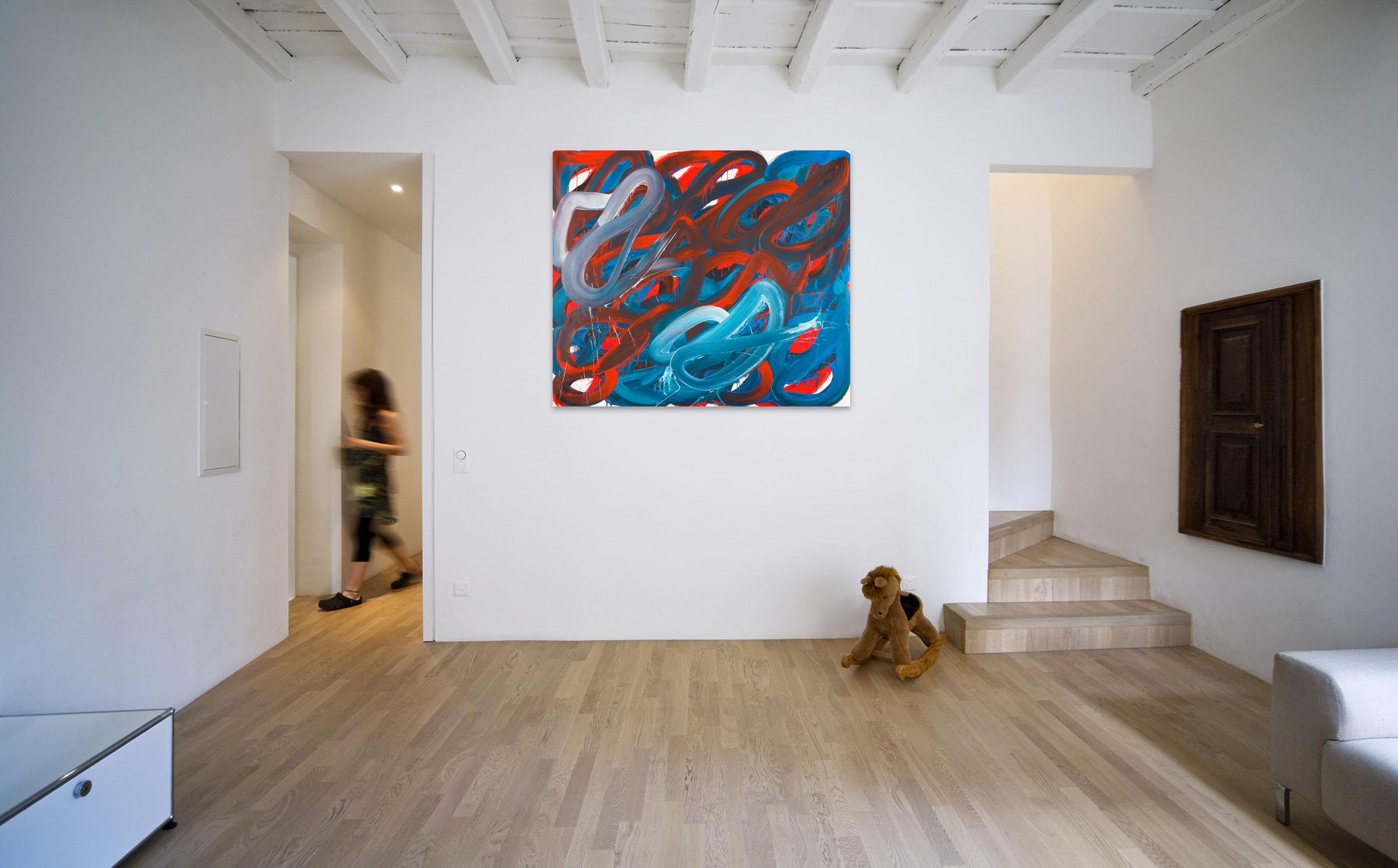 Swirl 5 (pittura astratta) - Painting di Leon Phillips