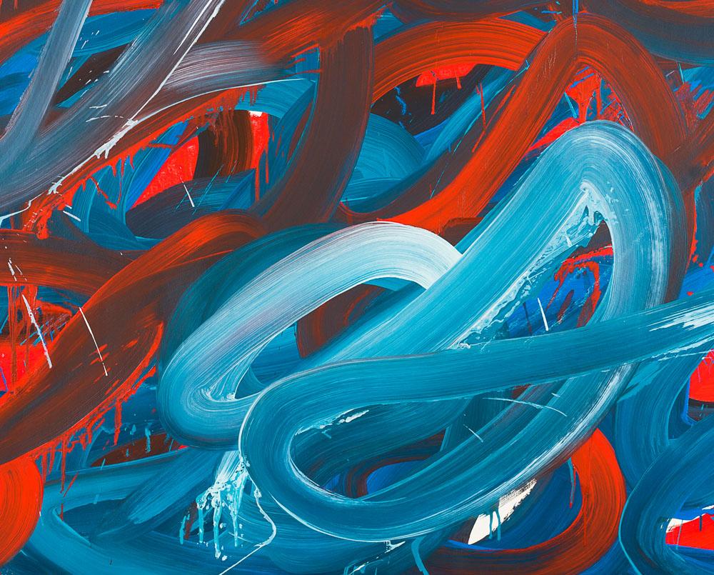 Swirl 5 (pittura astratta) - Painting Astratto di Leon Phillips