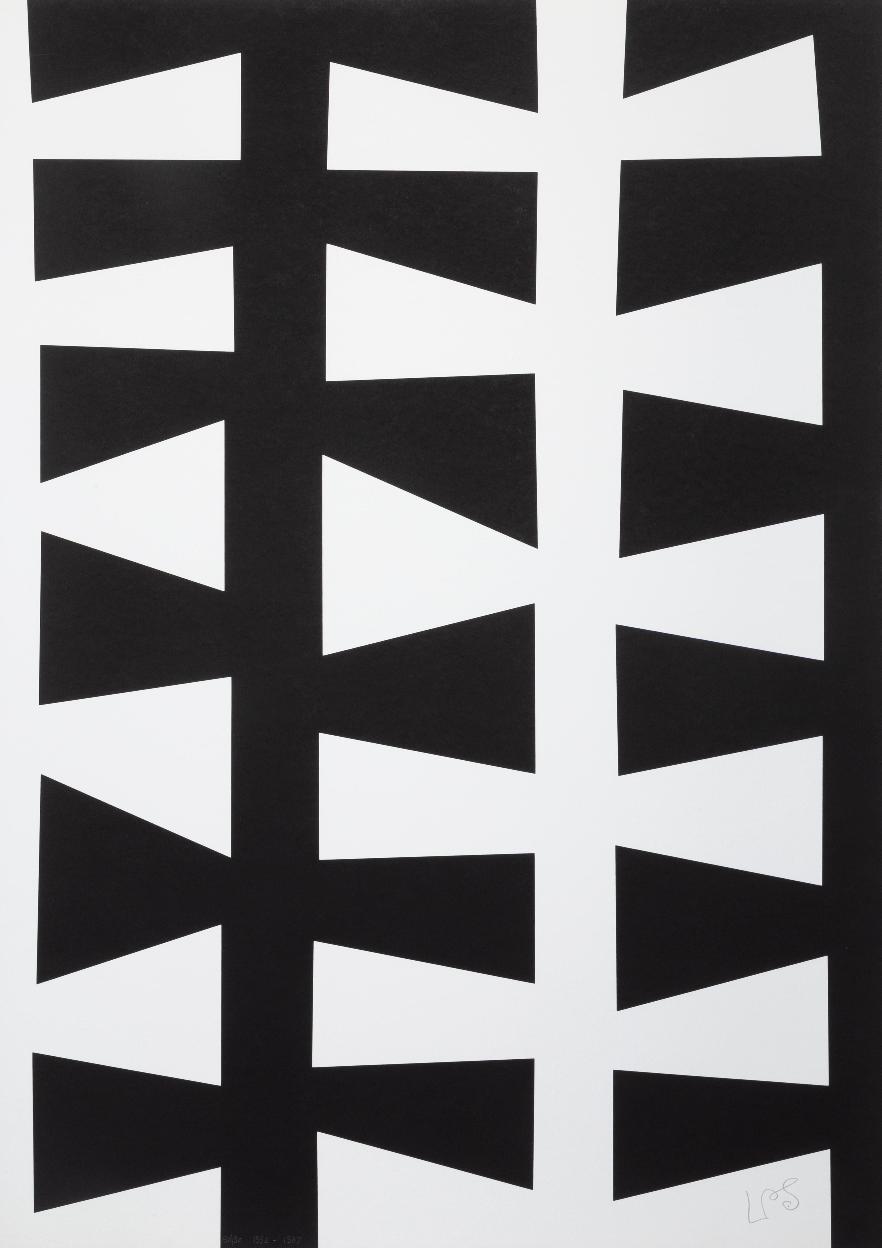 Leon Polk Smith Abstract Print - Werkubersicht/Work-Overview E, Large Silkscreen by Leon Polk-Smith