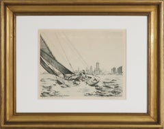 "Off the Lakeshore Drive, Chicago" Circa 1937 Etching