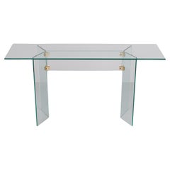 Leon Rose Glass Console Table 1970s France 