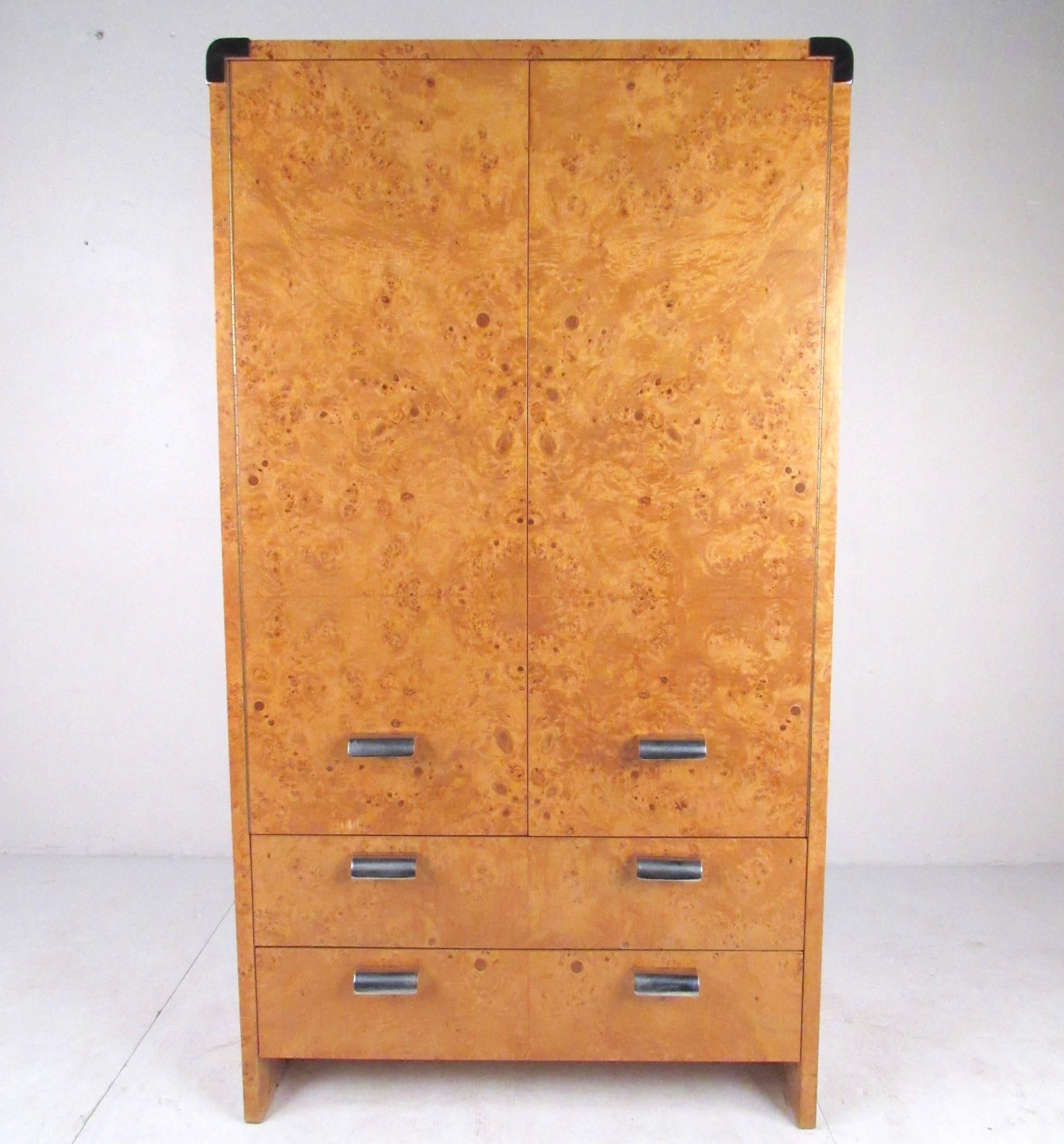 Mid-Century Modern Leon Rosen Armoire and Nightstands for Pace Collection