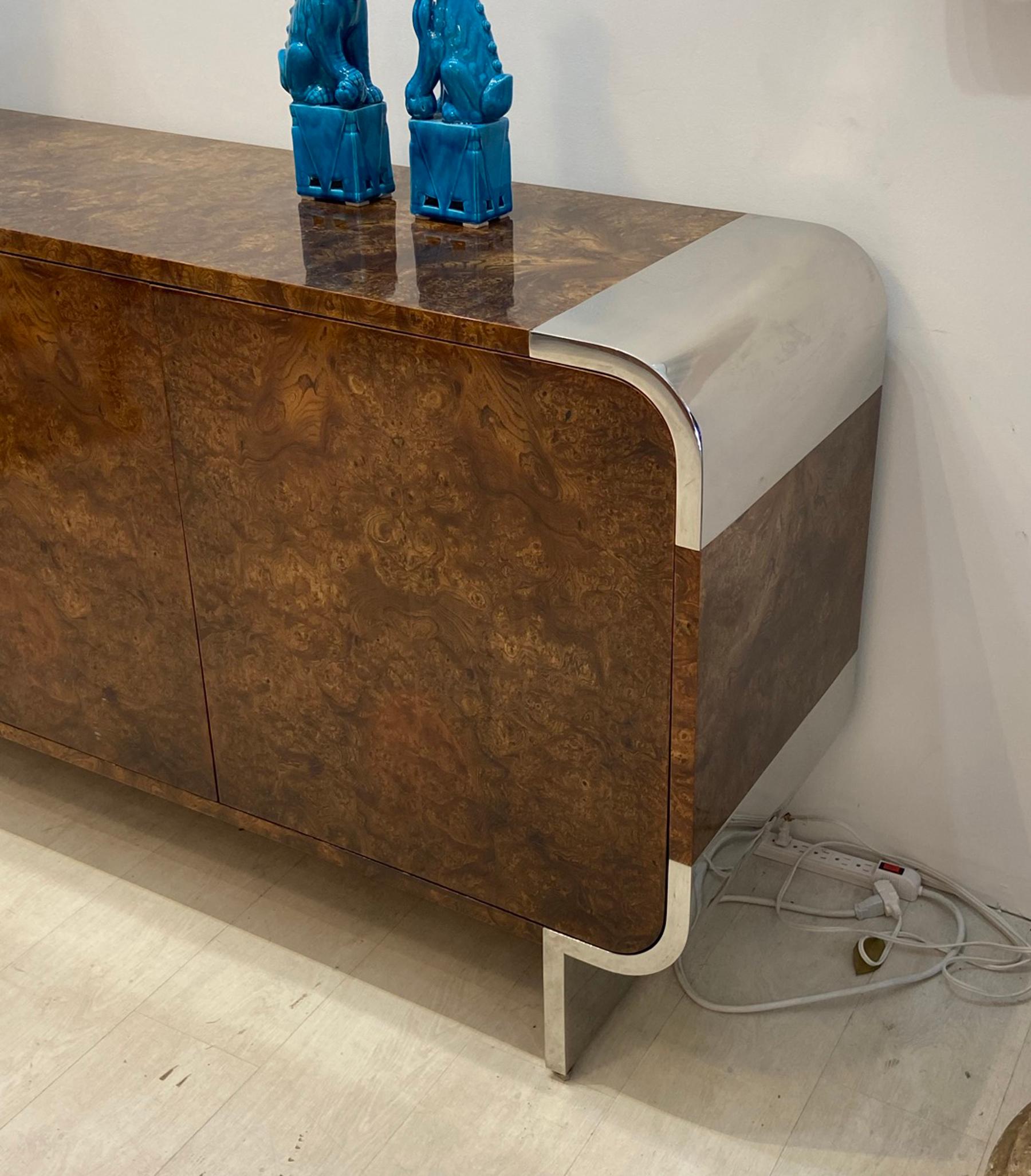 Mid-Century Modern Leon Rosen Burl Credenza Pace Collection