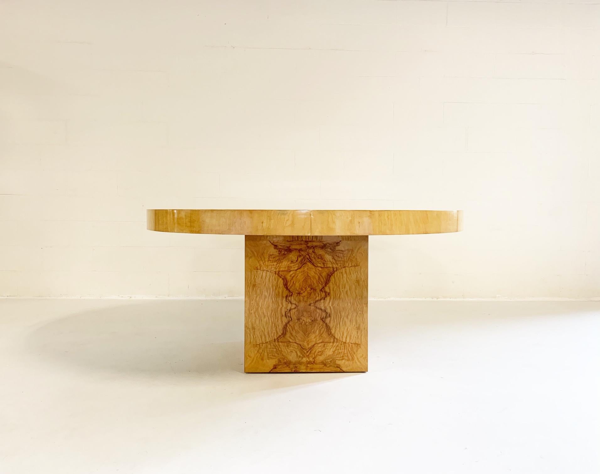 American Leon Rosen Burl Wood Oval Dining Table