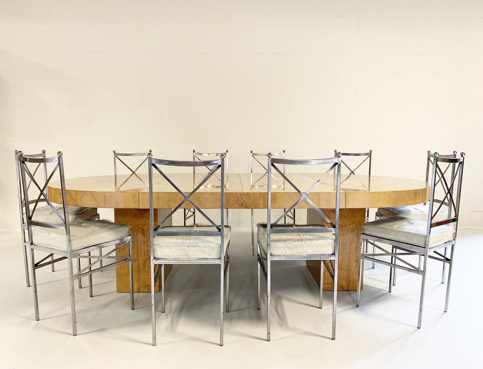 20th Century Leon Rosen Burl Wood Oval Dining Table
