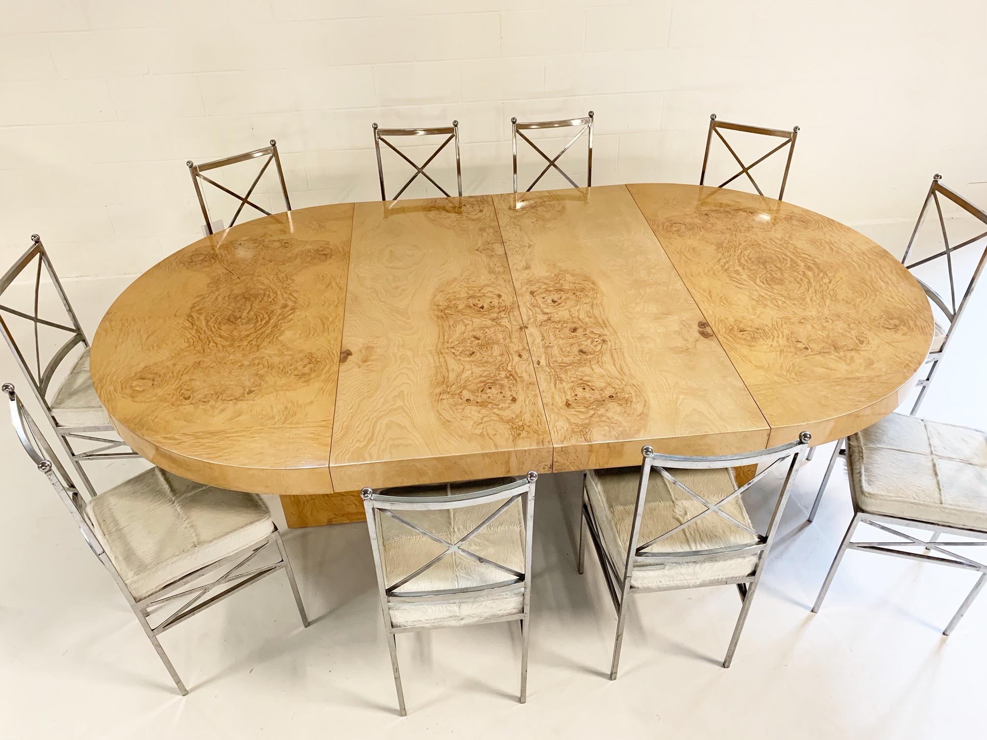 Leon Rosen Burl Wood Oval Dining Table 1