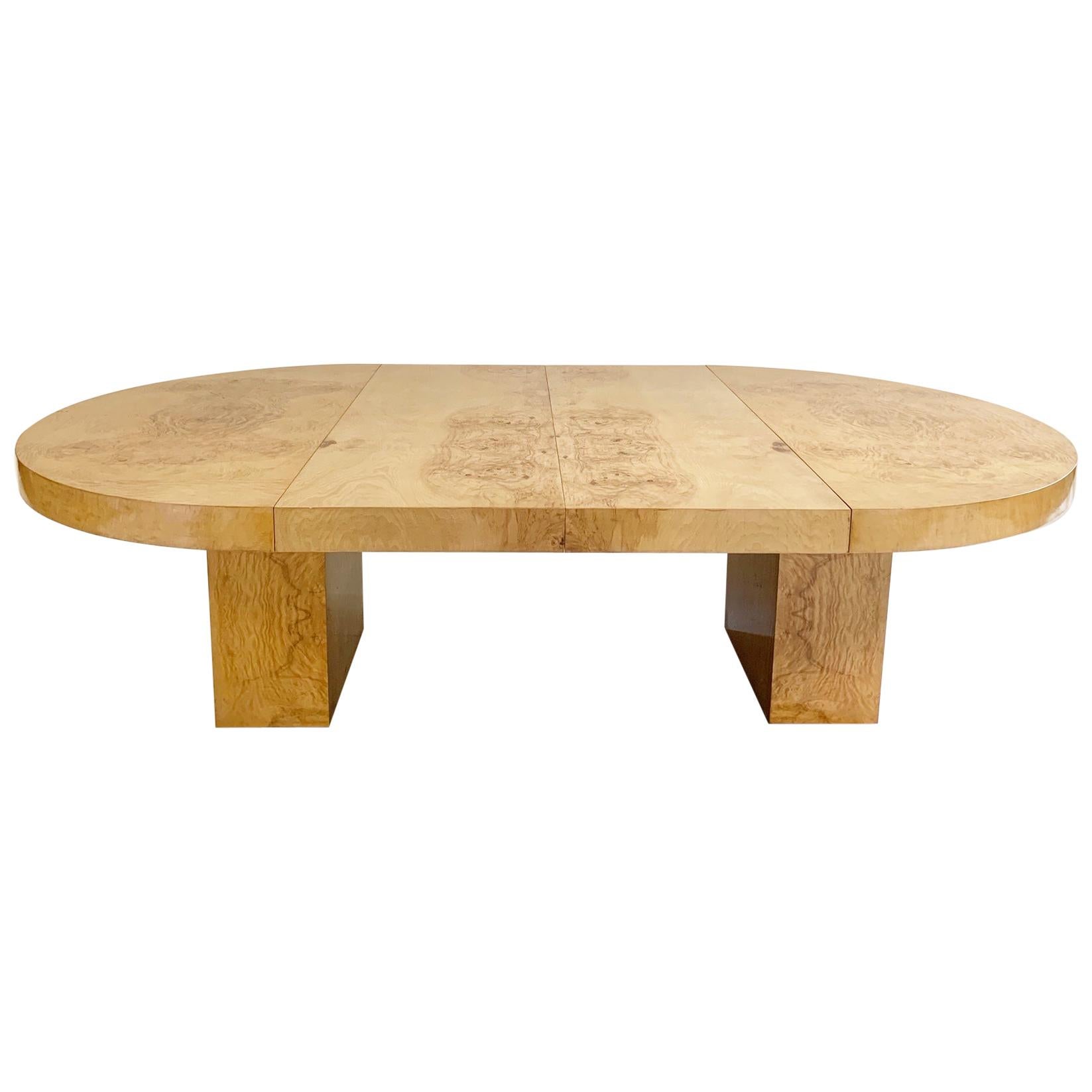 Leon Rosen Burl Wood Oval Dining Table