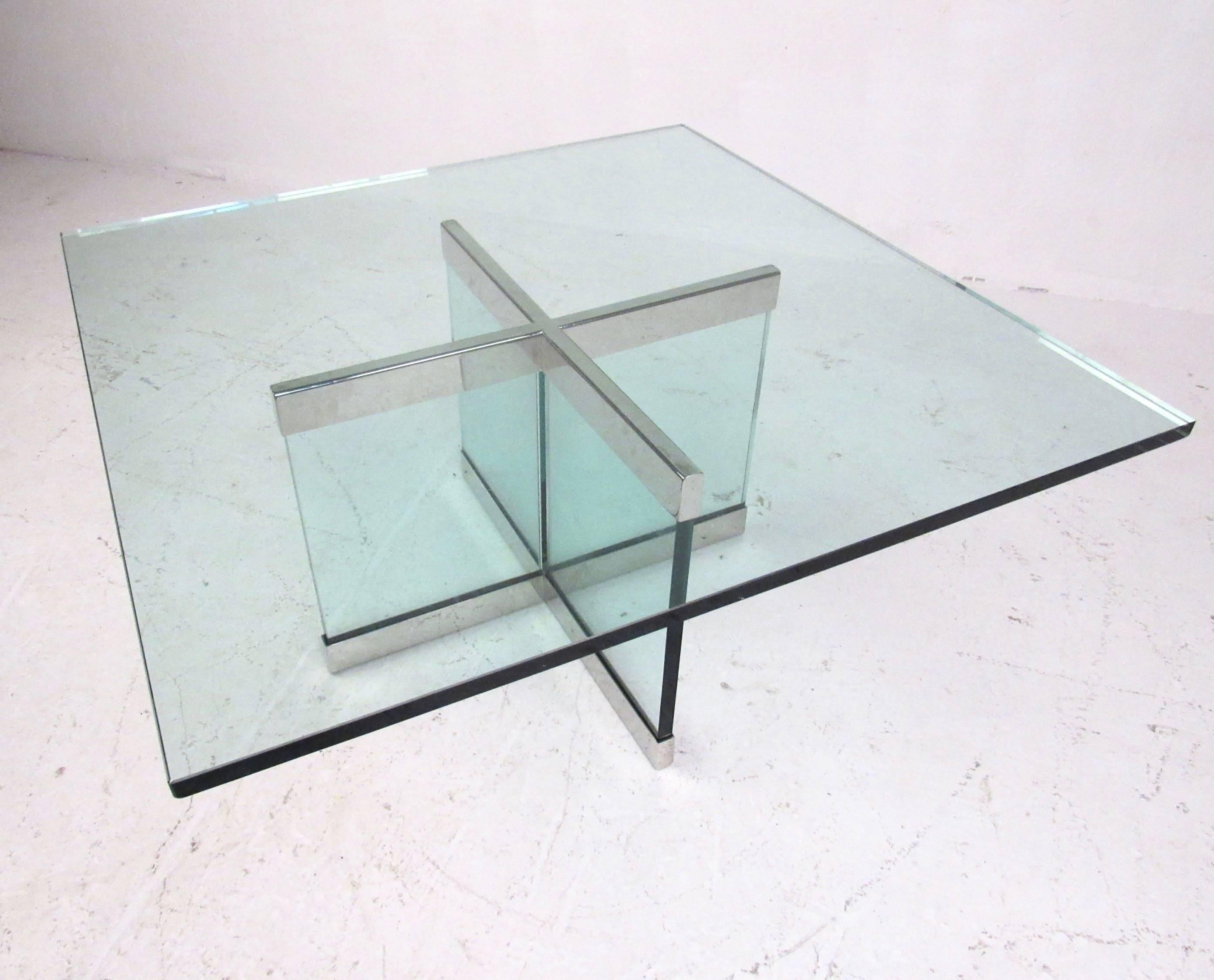 Glass Mid-Century Leon Rosen Coffee Table for Pace