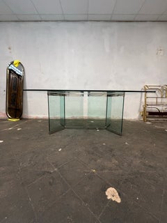 Leon Rosen Dining Table for Pace Collection Glass and Chrome