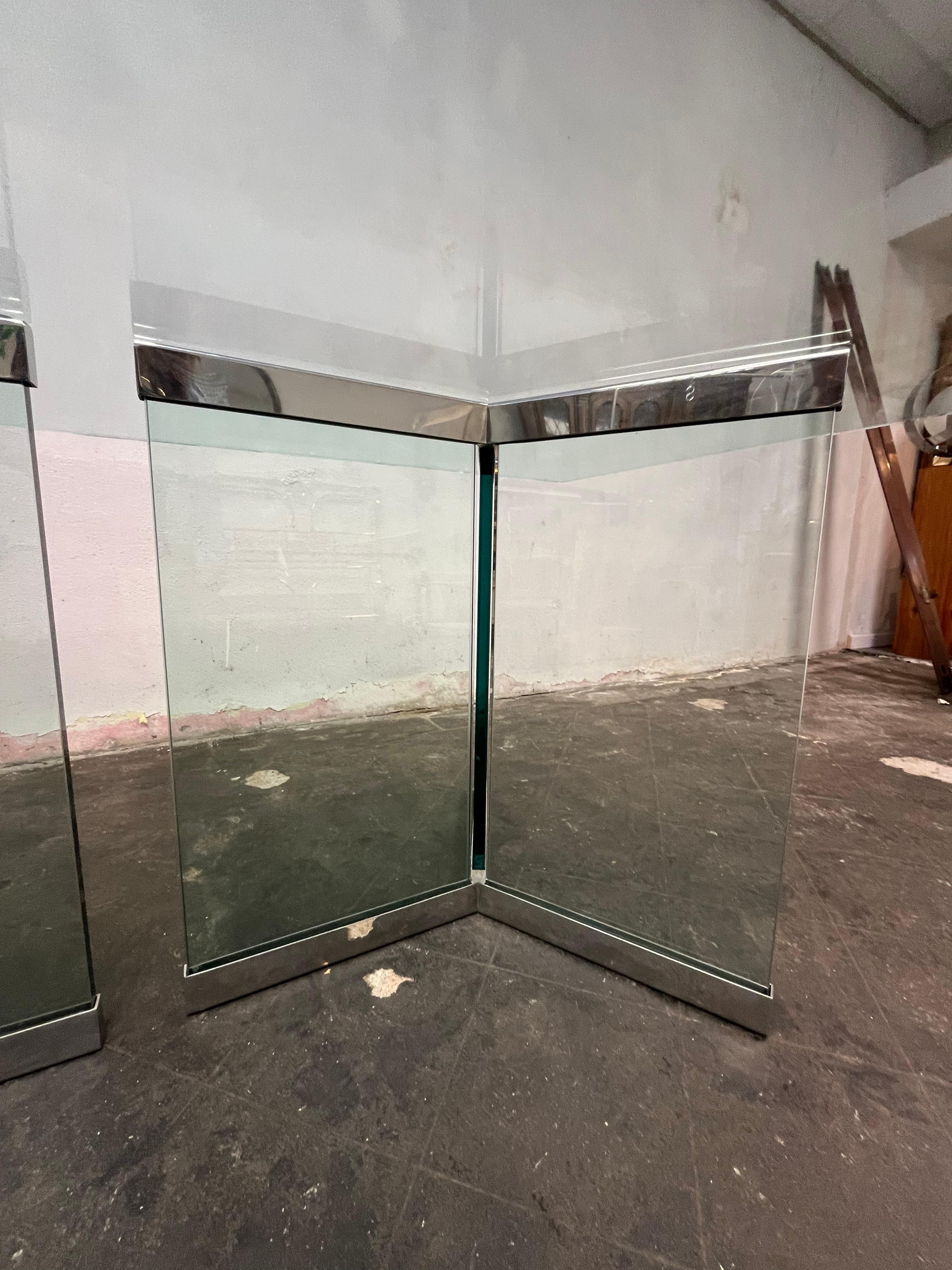 Table de salle à manger Leon Rosen pour Pace Collection Glass and Chrome en vente 1
