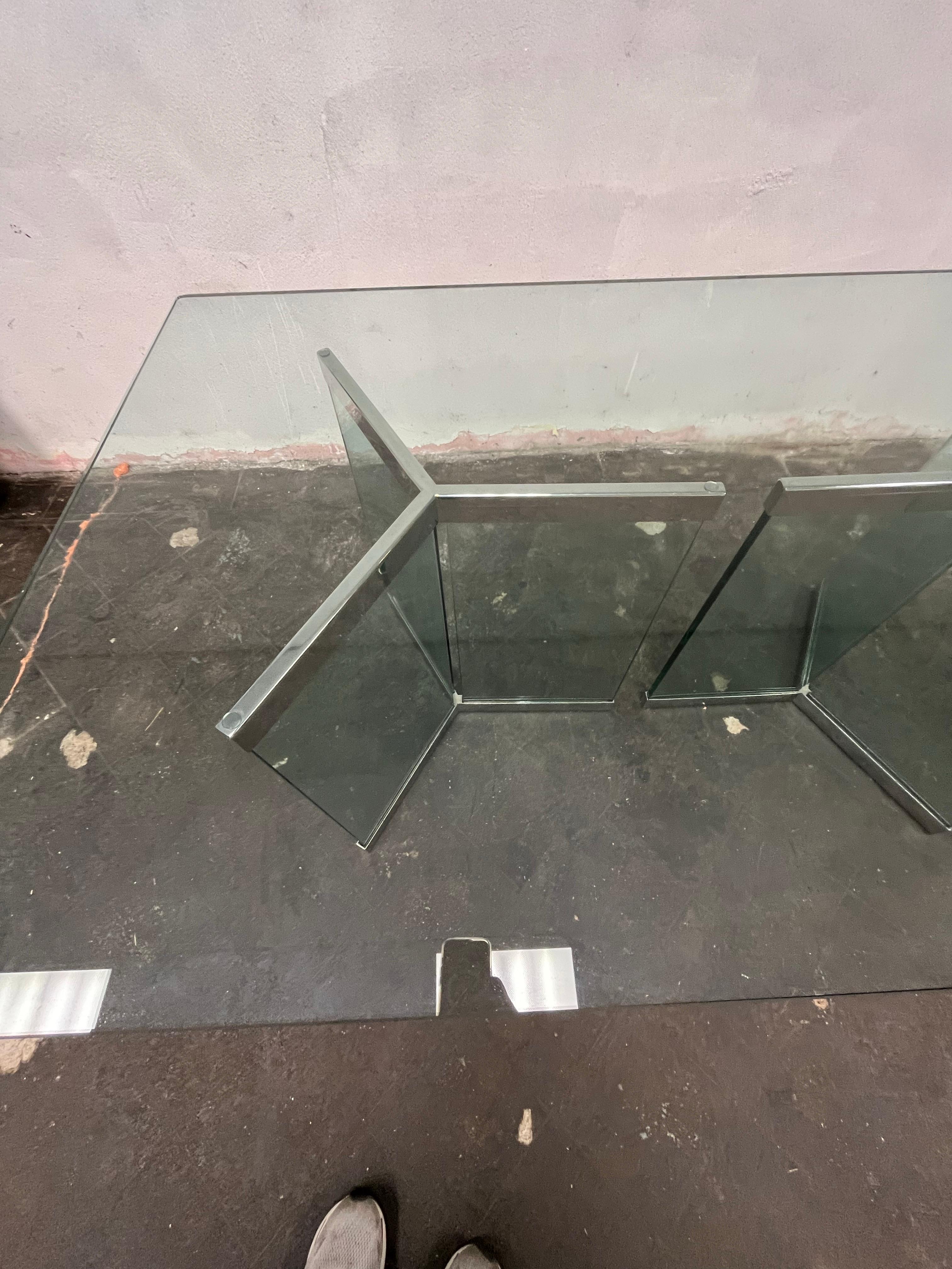 Table de salle à manger Leon Rosen pour Pace Collection Glass and Chrome en vente 2